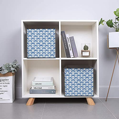 Shark Pattern Collapsible Storage Bins Basics Folding Fabric Storage Cubes Organizer Boxes with Handles