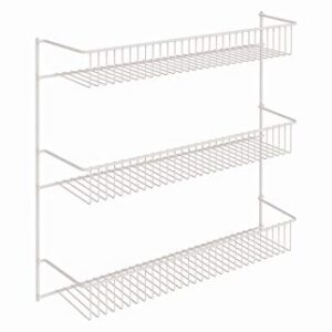 ClosetMaid 8279 24-Inch Wide Laundry Utility Hanger Shelf , White & 3-Tier Hanging Wall Mounted Metal Rack for Spices, Shelf Storage, Pantry Organization, Laundry, Kitchen, Bathroom, White, 8022