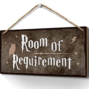 Room of Requirement Sign 6x12 Inch Room Decor,Bathroom Decor,Wizardry Door Wall Hanging Wood Plaque Magic Gift