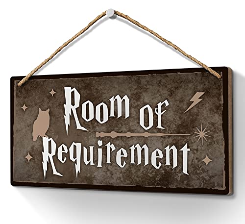 Room of Requirement Sign 6x12 Inch Room Decor,Bathroom Decor,Wizardry Door Wall Hanging Wood Plaque Magic Gift