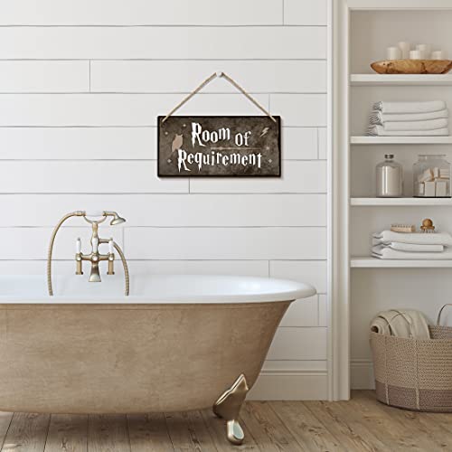 Room of Requirement Sign 6x12 Inch Room Decor,Bathroom Decor,Wizardry Door Wall Hanging Wood Plaque Magic Gift