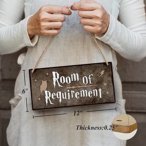 Room of Requirement Sign 6x12 Inch Room Decor,Bathroom Decor,Wizardry Door Wall Hanging Wood Plaque Magic Gift