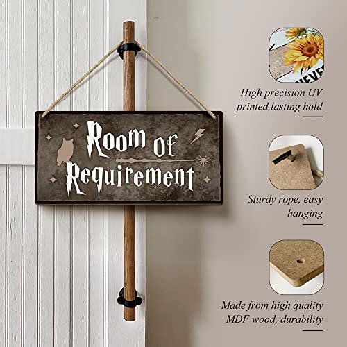 Room of Requirement Sign 6x12 Inch Room Decor,Bathroom Decor,Wizardry Door Wall Hanging Wood Plaque Magic Gift