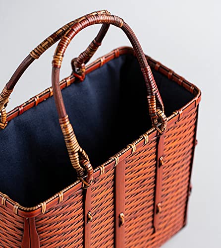 Womens Woven Bamboo Tote Bag Straw Clutch Bags Big Size Straw Bag Satchel Purses