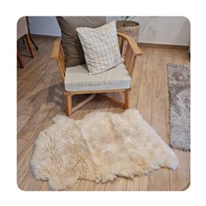 lemirk genuine sheepskin rug, argentine natural sheepskin throw,luxury fluffy sheepskin seat/chair cover, real shearling rug soft, lambskin rug for bedroom living room, ivory white