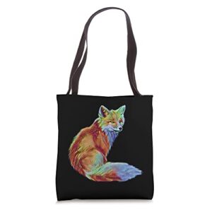 fox motif tote bag