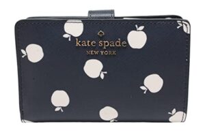 kate spade staci medium white apple compartment bifold wallet blazer blue multi