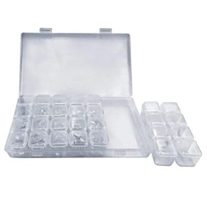 ekamss 28 grid multi-function storage box accessories can be opened separately 4 rows suitable for collection (transparent), 43x3x14, 01222