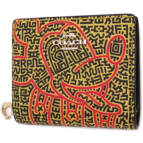 COACH Disney Mickey Mouse x Keith Haring Leather Snap Wallet - #C7446