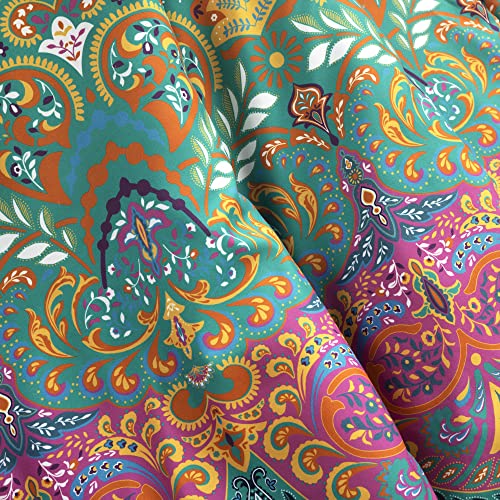 Lush Decor Boho Chic Reversible Throw Blanket, 60" x 50", Turquoise &Navy