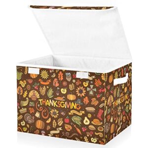 runningbear happy thanksgiving leaves large storage bins with lid collapsible storage bin closet organizers foldable fabric storage boxes for office bedroom clothestoys