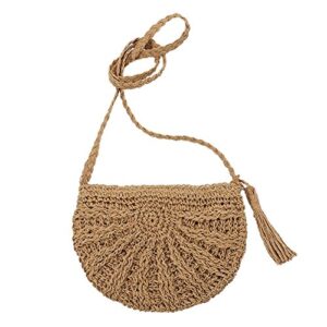 crossbody bags for women,tassels retro woven beach messenger handbags women girls fringed crochet straw shoulder crossbody bag