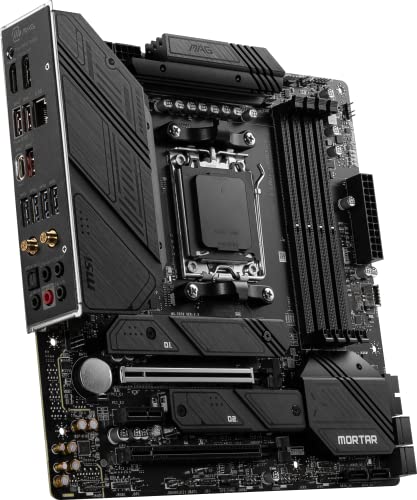 MSI MAG B650M Mortar WiFi Gaming Motherboard (AMD AM5, mATX, DDR5, PCIe 4.0, M.2, SATA 6Gb/s, USB 3.2 Gen 2, HDMI/DP, Wi-Fi 6E, AMD Ryzen 7000 Series Desktop Processors)