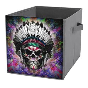 indian skull collapsible storage bins basics folding fabric storage cubes organizer boxes with handles