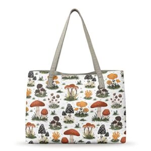 rnyleeg mushroom bag women’s leather designer handbags tote purses shoulder bags top handle tote bag white
