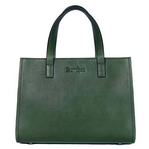 Women's 100% Genuine Leather Handbags Shoulder Tote Organizer Top Handles Crossbody Bag Satchel Designer Purse (Green)