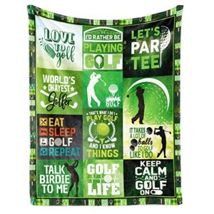 golf gifts for men, gifts for golfers, golf gifts for men unique throw blanket 50″ x 60″, golfing gifts for him, birthday father thanksgiving day gifts for golfers, golf gift for sports lover