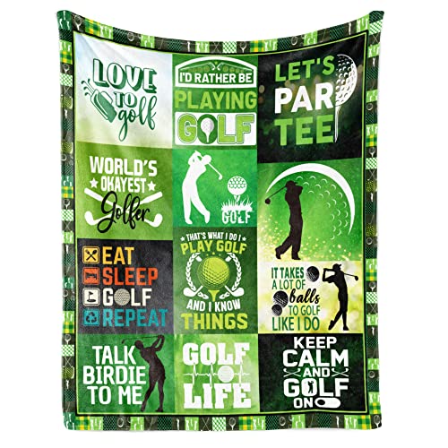 Golf Gifts for Men, Gifts for Golfers, Golf Gifts for Men Unique Throw Blanket 50" X 60", Golfing Gifts for Him, Birthday Father Thanksgiving Day Gifts for Golfers, Golf Gift for Sports Lover