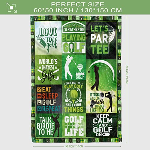 Golf Gifts for Men, Gifts for Golfers, Golf Gifts for Men Unique Throw Blanket 50" X 60", Golfing Gifts for Him, Birthday Father Thanksgiving Day Gifts for Golfers, Golf Gift for Sports Lover