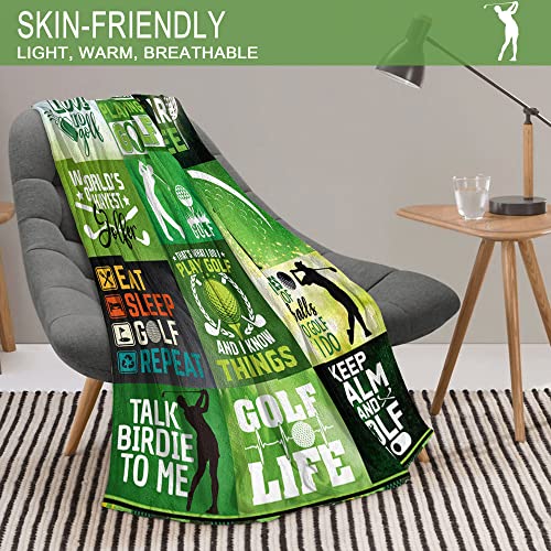 Golf Gifts for Men, Gifts for Golfers, Golf Gifts for Men Unique Throw Blanket 50" X 60", Golfing Gifts for Him, Birthday Father Thanksgiving Day Gifts for Golfers, Golf Gift for Sports Lover