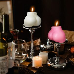 2PCS Soy Wax Cute Body Candle Decorative Cool Shaped Candles White Pink Butt Candle for Home Scented Trendy Room Desk Wall Floating Shelf Aesthetic Decor Candle Modern Candle