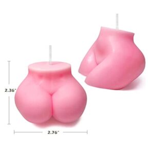 2PCS Soy Wax Cute Body Candle Decorative Cool Shaped Candles White Pink Butt Candle for Home Scented Trendy Room Desk Wall Floating Shelf Aesthetic Decor Candle Modern Candle