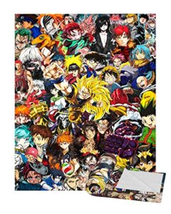 anime characters super soft flannel throw blanket warm cozy flannel blanket lightweight shaggy air conditioner blankets apply to couch bed office etc blanket 80″x60″