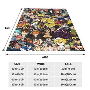 Anime Characters Super Soft Flannel Throw Blanket Warm Cozy Flannel Blanket Lightweight Shaggy Air Conditioner Blankets Apply to Couch Bed Office Etc Blanket 80"x60"