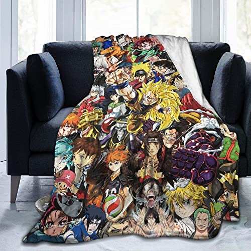 Anime Characters Super Soft Flannel Throw Blanket Warm Cozy Flannel Blanket Lightweight Shaggy Air Conditioner Blankets Apply to Couch Bed Office Etc Blanket 80"x60"