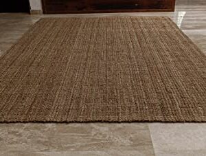 Natural Jute Boucle 2x3' Doormat, Hand Woven & Reversible for Living Room Kitchen Entryway Rug, Jute Burlap Braided Rag Rug, Farmhouse Rag Rug, Rustic Rug, Natural Look Rug