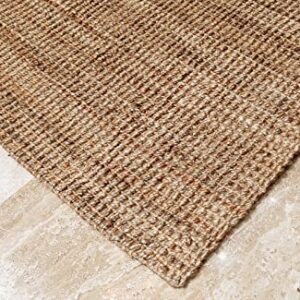 Natural Jute Boucle 2x3' Doormat, Hand Woven & Reversible for Living Room Kitchen Entryway Rug, Jute Burlap Braided Rag Rug, Farmhouse Rag Rug, Rustic Rug, Natural Look Rug