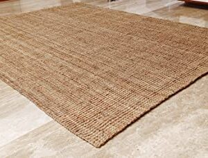 Natural Jute Boucle 2x3' Doormat, Hand Woven & Reversible for Living Room Kitchen Entryway Rug, Jute Burlap Braided Rag Rug, Farmhouse Rag Rug, Rustic Rug, Natural Look Rug