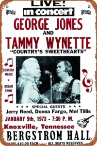 george jones and tammy wynette vintage concert poster iron on transfer #2 poster retro metal tin vintage sign 12 x 8 inch bar music club man cave room wall decor