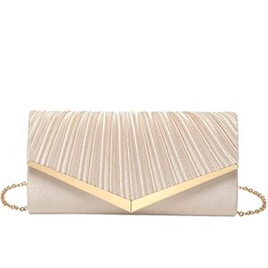 letode clutch purses for women evening bags and clutches for women envelope handbags party prom wedding purse (apricot)