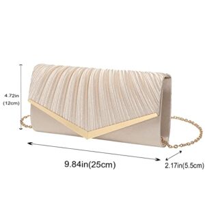 LETODE Clutch Purses for Women Evening Bags and Clutches for Women Envelope Handbags Party Prom Wedding Purse (Apricot)