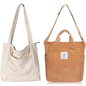 wantgor women’s crossbody shoulder handbags and large corduroy tote bag