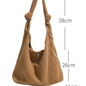 Womens Tote Bag Shoulder Bag Corduroy Messenger Bag Handbags Chic Hobo Bag Purses for Women School Shopping Travel