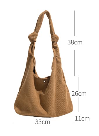 Womens Tote Bag Shoulder Bag Corduroy Messenger Bag Handbags Chic Hobo Bag Purses for Women School Shopping Travel