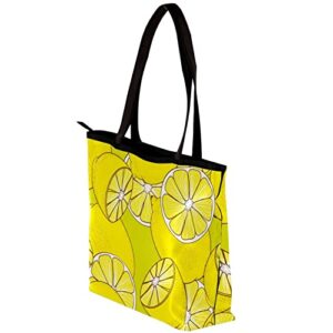 TBOUOBT Handbags for Women Fashion Tote Bags Shoulder Bag Satchel Bags, Fruit Yellow Lemon Cartoon