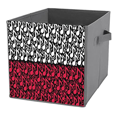 Musical Note Polish Flag Collapsible Storage Bins Basics Folding Fabric Storage Cubes Organizer Boxes with Handles