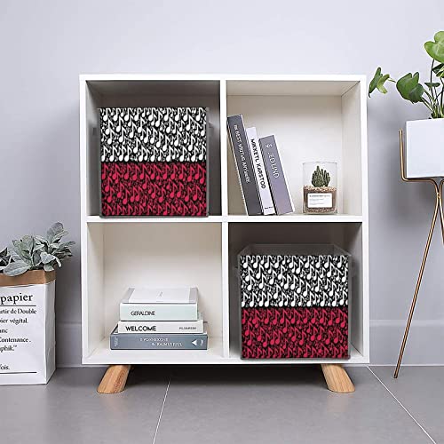 Musical Note Polish Flag Collapsible Storage Bins Basics Folding Fabric Storage Cubes Organizer Boxes with Handles