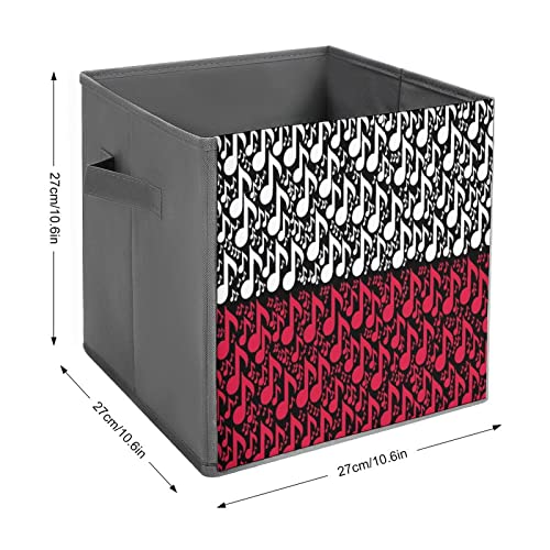 Musical Note Polish Flag Collapsible Storage Bins Basics Folding Fabric Storage Cubes Organizer Boxes with Handles