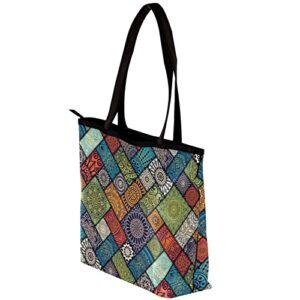 TBOUOBT Handbags for Women Fashion Tote Bags Shoulder Bag Satchel Bags, Ethnic Moroccan Pattern Vintage Mandala