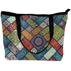 TBOUOBT Handbags for Women Fashion Tote Bags Shoulder Bag Satchel Bags, Ethnic Moroccan Pattern Vintage Mandala