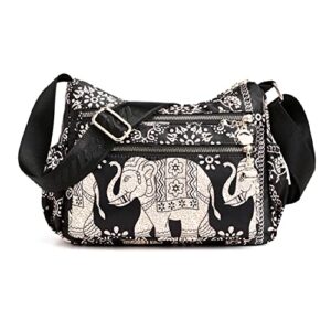 lupbok women elephant hobo shoulder bag multi pocket casual crossbody bag lightweight cross-body handbags side bag