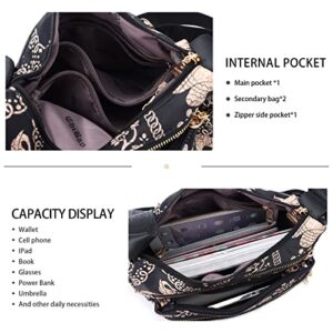 LUPBOK Women Elephant Hobo Shoulder Bag Multi Pocket Casual Crossbody Bag Lightweight Cross-Body Handbags Side Bag