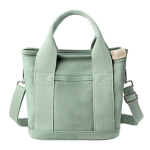 canvas tote bag for women stylish crossboy handbag casual hobo bag top handle satchel with multiple pockets (a-green)