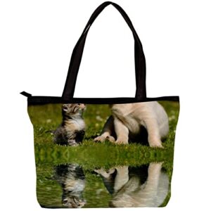 tote bag women satchel bag handbag stylish tote handbag for women hobo bag fashion crossbody bag, animal cat and dog