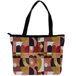 tbouobt handbags for women fashion tote bags shoulder bag satchel bags, retro vintage geometric pattern