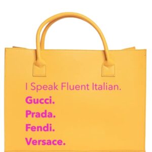 la | tc modern vegan tote – fluent italian (lemon yellow)